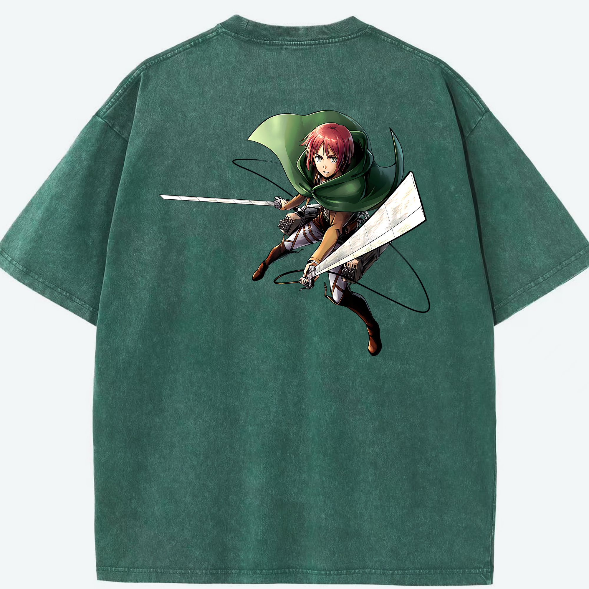 （画像用） 進撃の巨人 Attack on Titan 綿100% ヴィンテージ風 半袖Tシャツ（背面プリント）